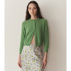 Dôen Claudine Cashmere Cardigan Sweater Light Kelly Green - XS